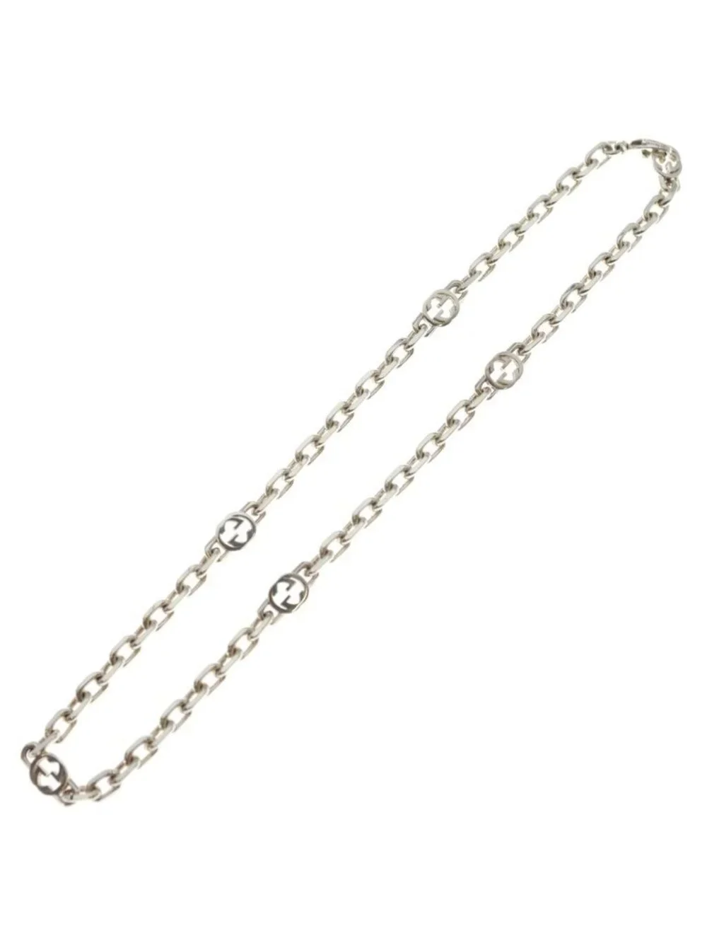 Gucci Interlocking Chain Necklace Silver